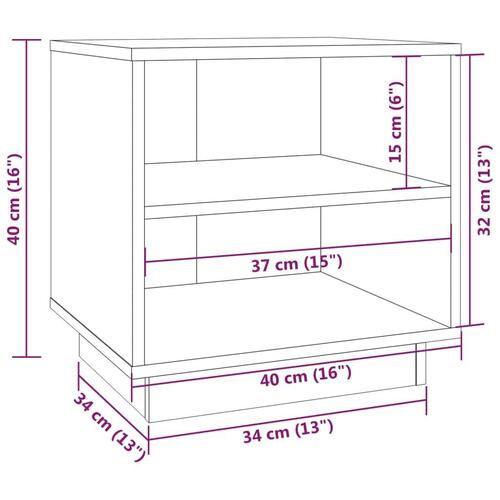Sengeborde 2 stk. 40x34x40 cm massivt fyrretræ hvid