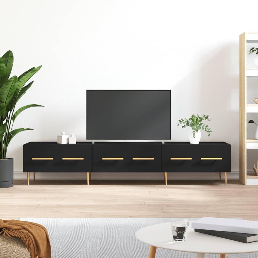 Tv-bord 150x36x30 cm konstrueret træ sort