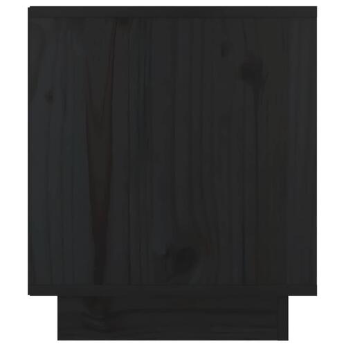 Sengebord 40x34x40 cm massivt fyrretræ sort