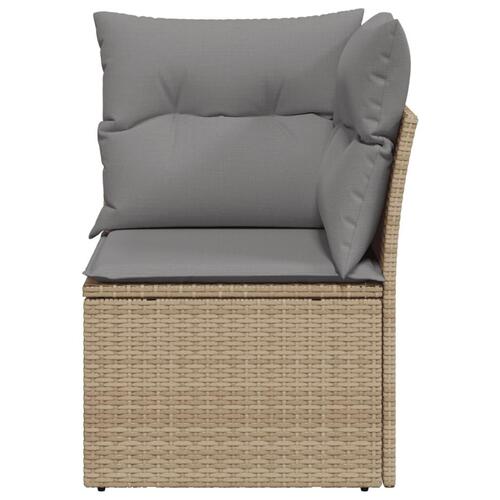 Hjørnemodul til havesofa med hynder polyrattan beige
