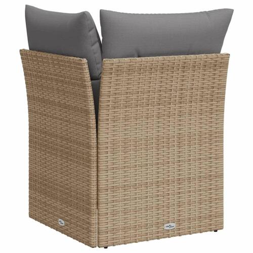 Hjørnemodul til havesofa med hynder polyrattan beige