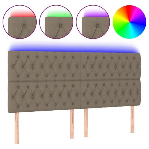 Sengegavl med LED-lys 200 x 7 x 118/128 cm - gråbrun