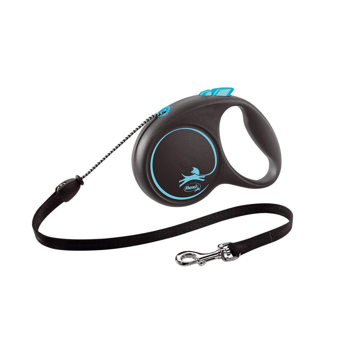 Flexi FLEXI Retractable leash Black Design S, 5 m cable, blue color