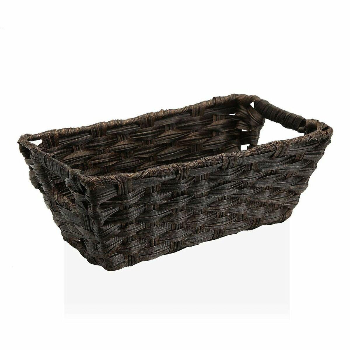 Kurv Versa Med håndtag Mørkebrun Polyetylen Plastik 17 x 11,5 x 29 cm