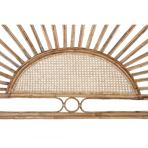 Sengegavl i natur rattan/træ - Solsikke, 178 x 4 x 90/127 cm