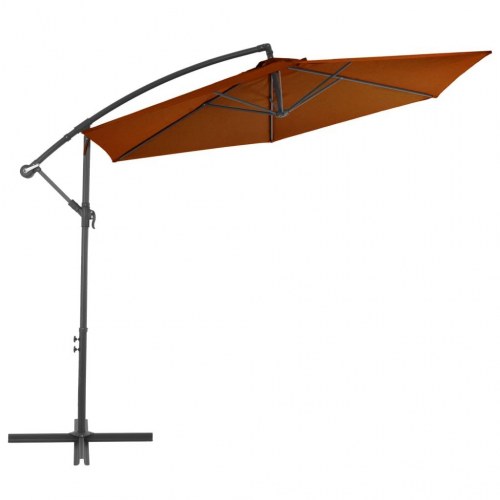 Hængeparasol 300 cm med aluminiumsstang - terracotta