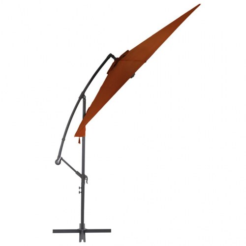 Hængeparasol 300 cm med aluminiumsstang - terracotta