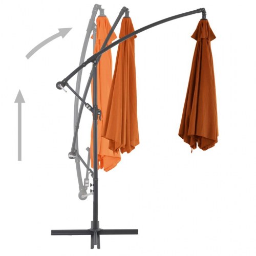 Hængeparasol 300 cm med aluminiumsstang - terracotta