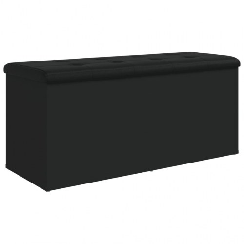 Opbevaringsbænk 102x42x45 cm konstrueret træ sort