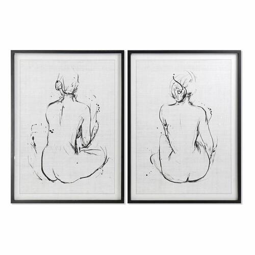 Maleri 70 x 2,5 x 90 cm Dame Moderne (2 enheder)