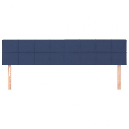 Sengegavl 200 x 5 x 78/88 cm i stof - blå