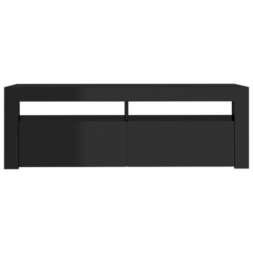 Tv-skab med LED-lys 120x35x40 cm sort højglans