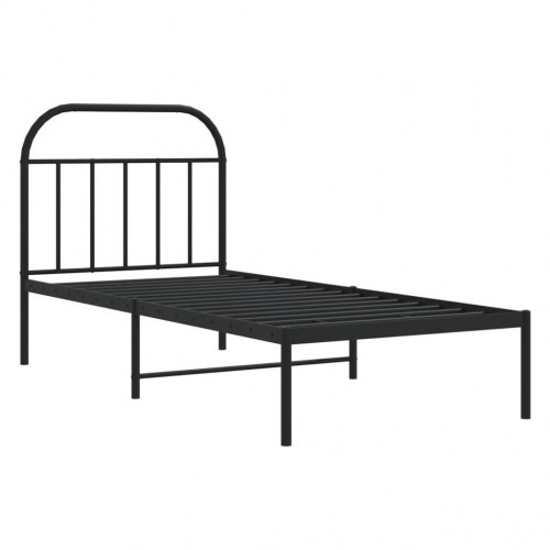 Sengeramme med sengegavl 90x190 cm metal sort