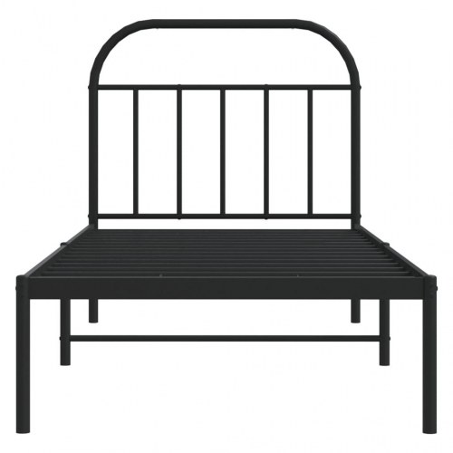 Sengeramme med sengegavl 90x190 cm metal sort