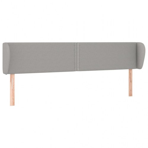 Sengegavl med kanter 183 x 23 x 78/88 cm stof - lysegrå