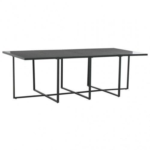 Udendørs spisebordssæt 9 dele med hynder polyrattan sort