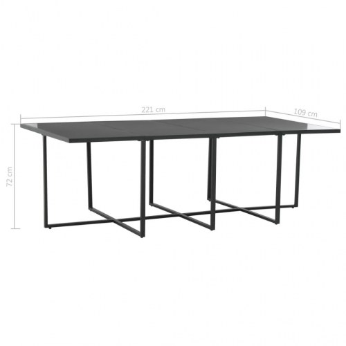 Udendørs spisebordssæt 9 dele med hynder polyrattan sort