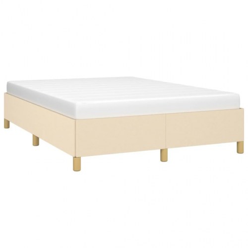 Sengeramme 140x200 cm i stof - cremefarvet