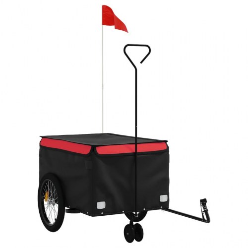 Cykelanhænger 45 kg - jern, sort/rød