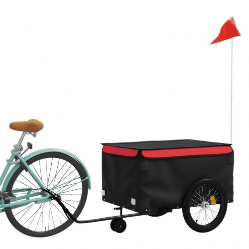 Cykelanhænger 45 kg - jern, sort/rød