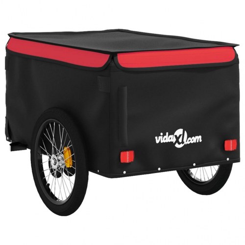 Cykelanhænger 45 kg - jern, sort/rød