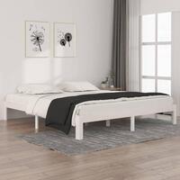 Sengestel 180x200 cm Super King massivt fyrretræ hvid