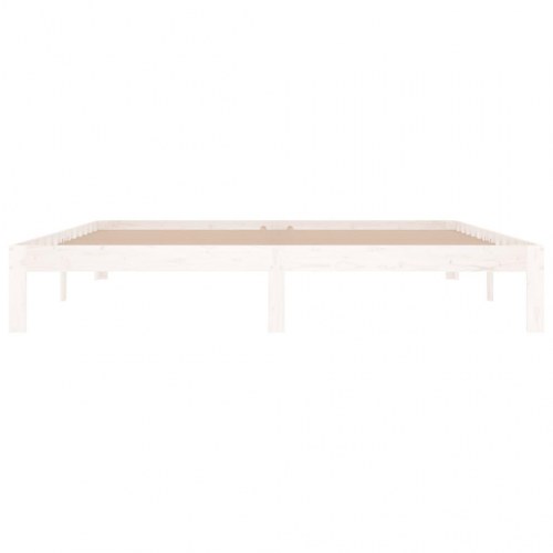 Sengestel 180x200 cm Super King massivt fyrretræ hvid