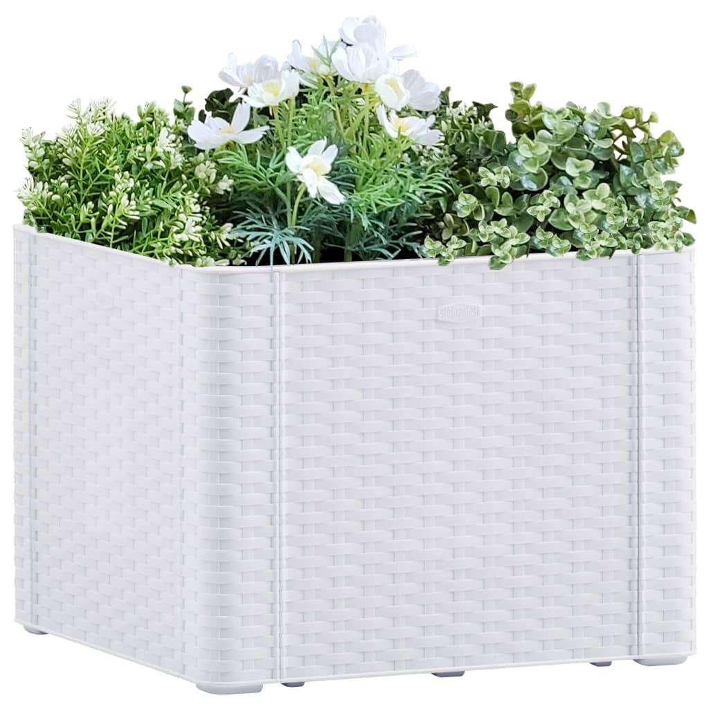 Højbed med automatisk vandingssystem 43x43x33 cm hvid