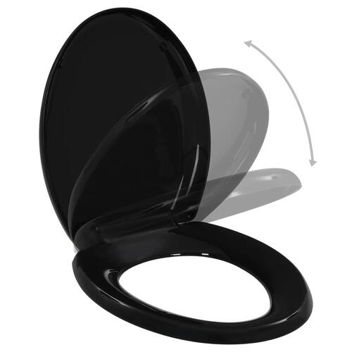 Toiletsæde med soft-close og quick release-design sort