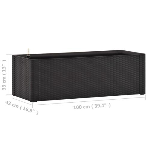 Højbed med automatisk vandingssystem 100x43x33 cm antracitgrå