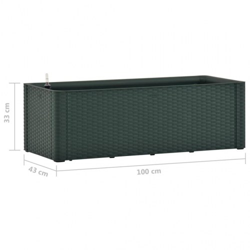 Højbed med automatisk vandingssystem 100x43x33 cm grøn