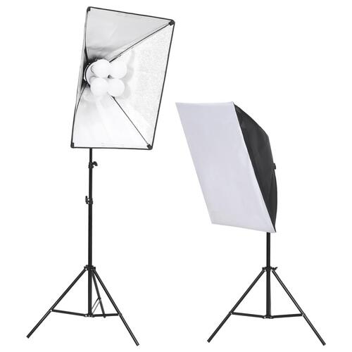 Belysningssæt med softboxes til fotostudie