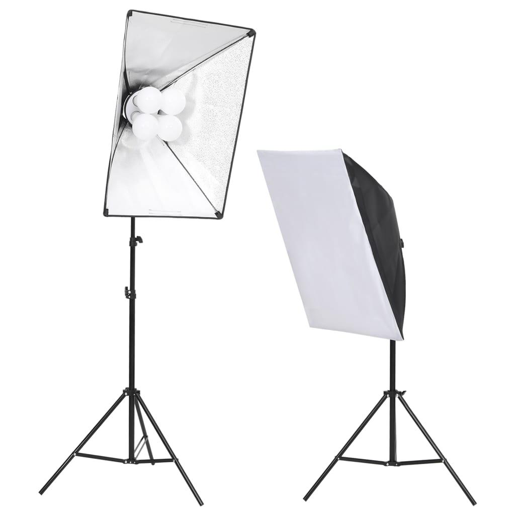 Belysningssæt med softboxes til fotostudie