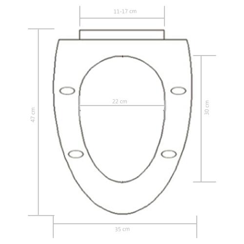 Toiletsæde med soft-close og quick release-design sort