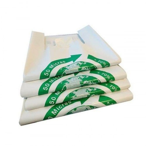 Indkøbspose hvid - biologisk nedbrydelig, 50 × 60 cm (100 stk)