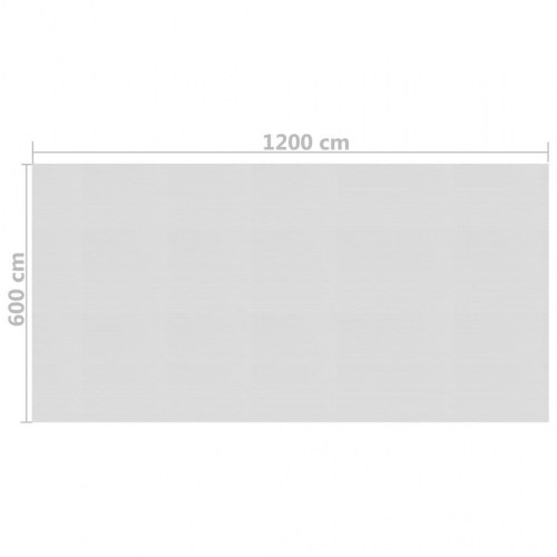 Flydende solopvarmet poolovertræk 1200x600 cm PE grå