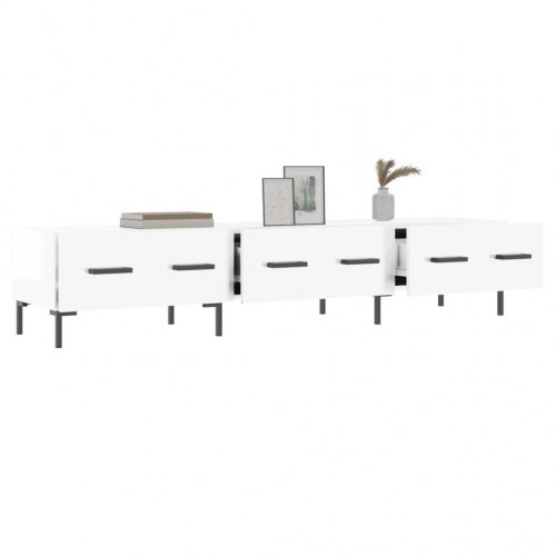 Tv-bord 150x36x30 cm konstrueret træ hvid højglans