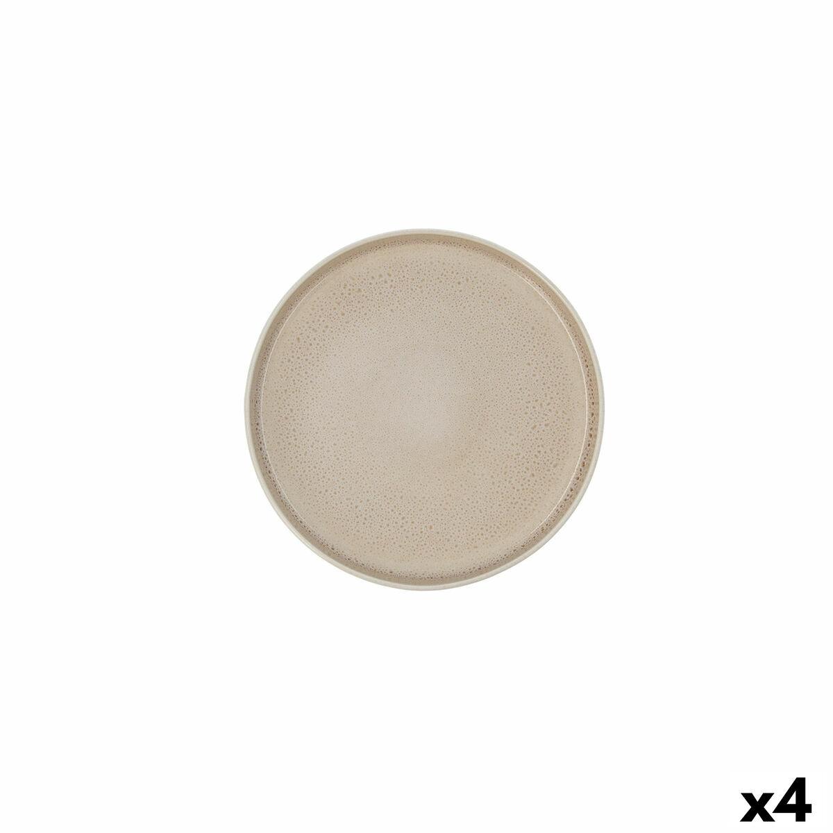 Ariane flad middagstallerken Porous beige keramik Ø21 cm - 4 stk.