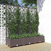 Plantekasse med espalier 120x40x121,5 cm PP brun