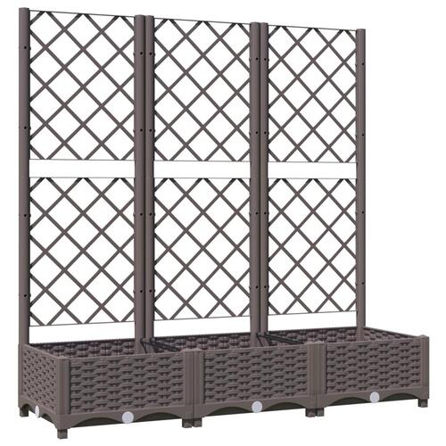 Plantekasse med espalier 120x40x121,5 cm PP brun