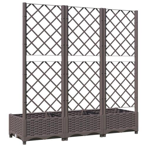 Plantekasse med espalier 120x40x121,5 cm PP brun