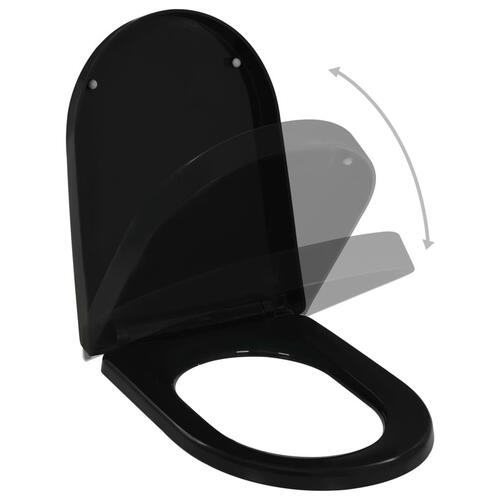 Toiletsæde med soft-close og quick release-design sort
