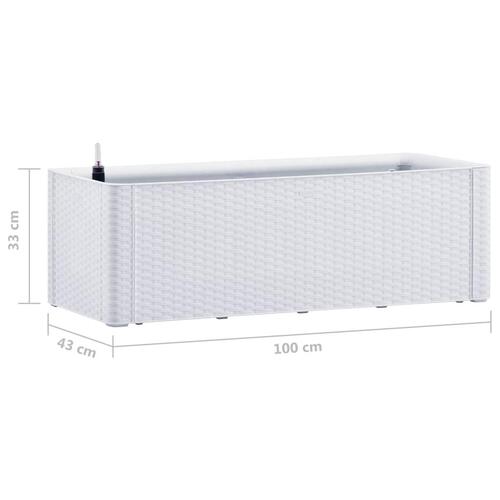 Højbed med automatisk vandingssystem 100x43x33 cm hvid