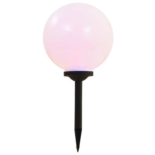 LED-solcellelamper 2 stk. 30 cm rund RGB-farver