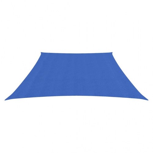 Solsejl 3/4 x 2 m i HDPE - blå trapez, 160 g/m²
