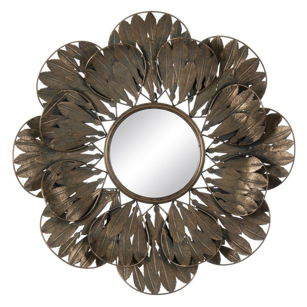Vægspejl 69 x 6,5 x 69 cm Krystal Gylden Metal