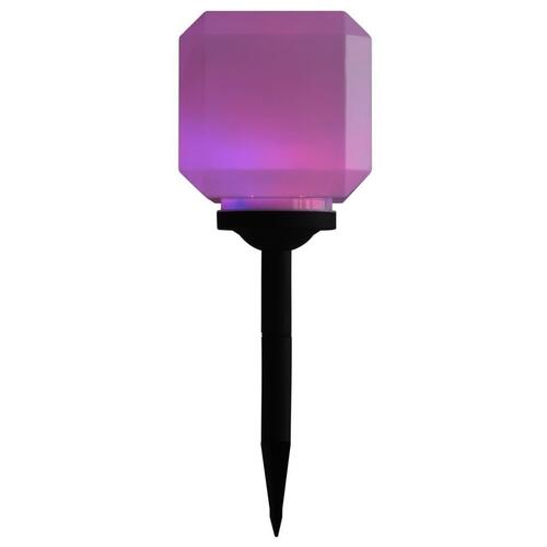 Udendørs solcellelamper 3 stk. LED kubeform 20 cm RGB