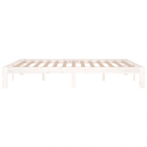 Sengeramme 150 x 200 cm - King Size i massivt fyrretræ, hvid