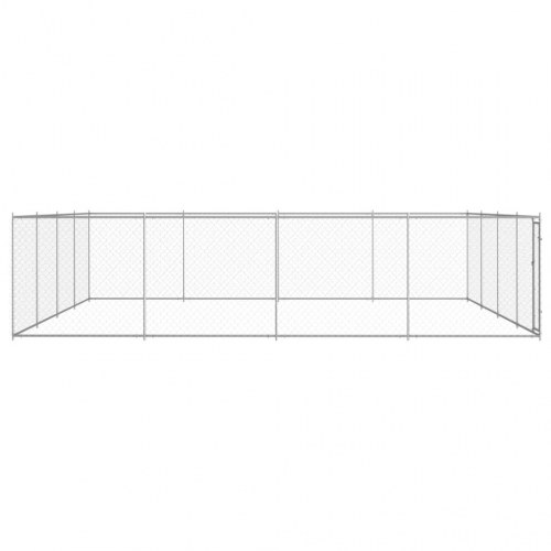 Udendørs hundeløbegård 760 × 760 × 185 cm i galvaniseret stål - sølv