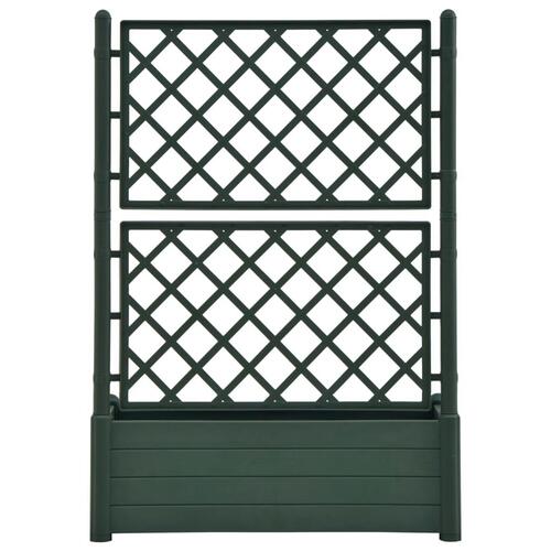 Plantekasse med espalier 100x43x142 cm PP grøn